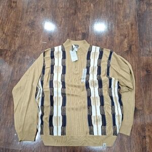 Stacy Adams Men's Tan and Black Sweater